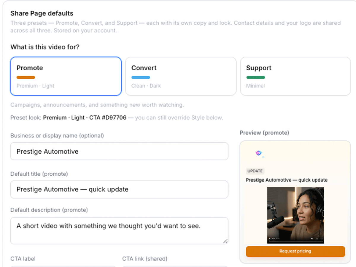 Promote · Convert · Support